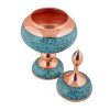 Handgemaakte Perzische Suikerpot met Turquoise Inleg Hamedi