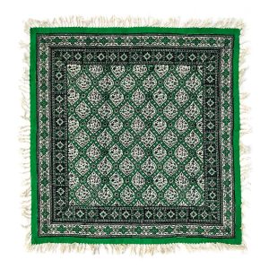 Perzisch Tafelkleed Isfahan Kalamkari — Model Aras II — Handgemaakte Blokdruk Groen