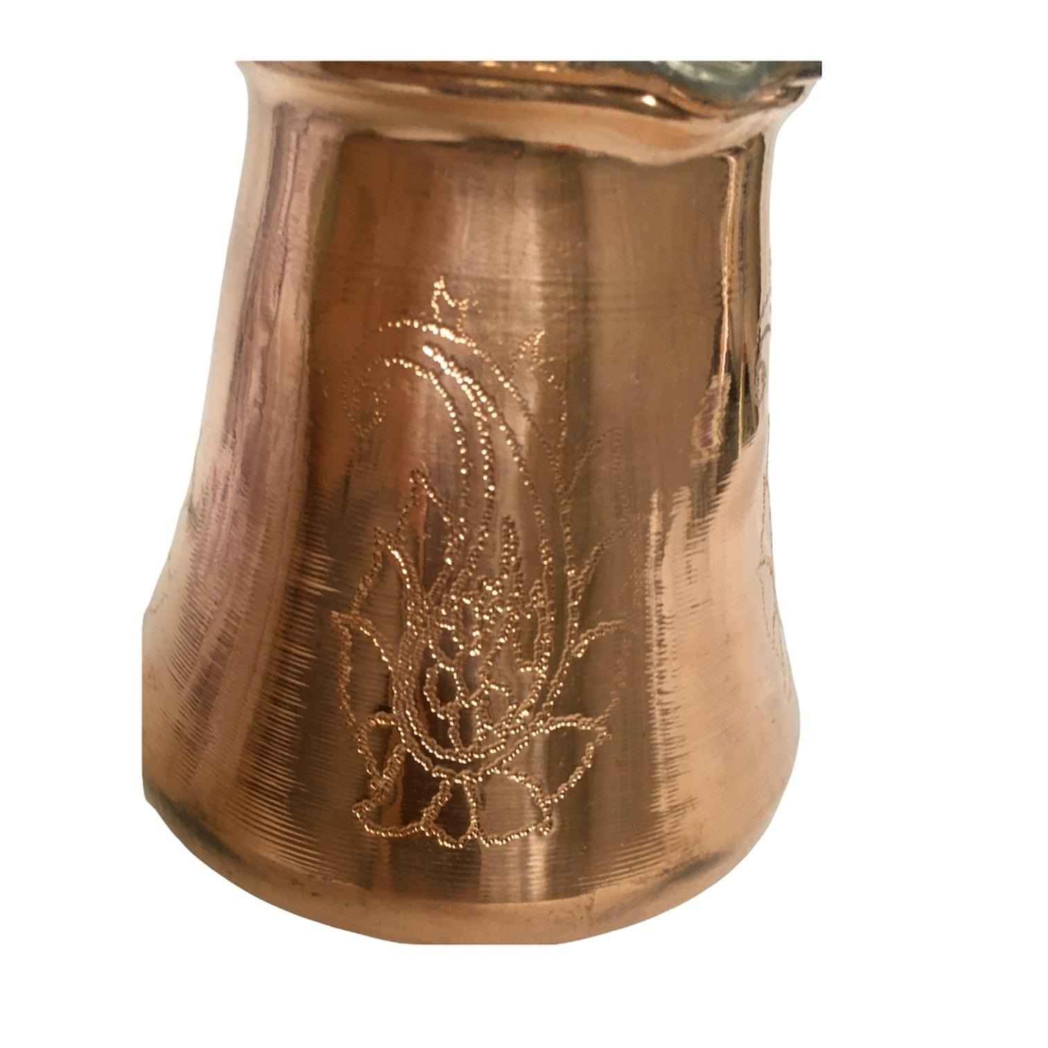 Traditionele Koperen Turkse Koffiepot – Handgemaakte Ibrik, Raya Model