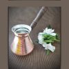 Koperen Turkse Koffiepot - Elegante Gehamerde Ibrik Koffiebereider, Vida Model