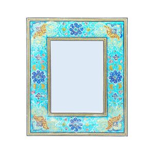 Perzische Houten Spiegel – Khatamkari Model Blauw