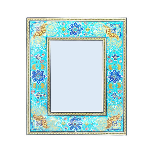 Perzische Houten Spiegel – Khatamkari Model Blauw