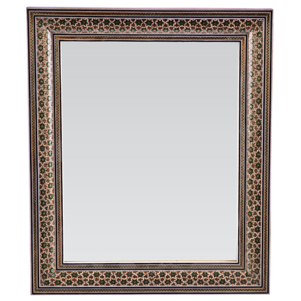 Perzische Houten Spiegel – Khatamkari Model Gohari