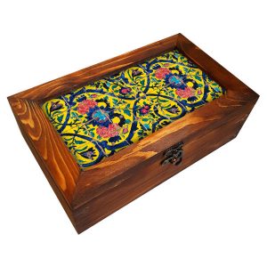 Gele Thee- & Snoepdoos – Organizer met Binnenverdeling