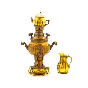Perzische koperen samovar decoratieve houtskool theemaker 1-Liter
