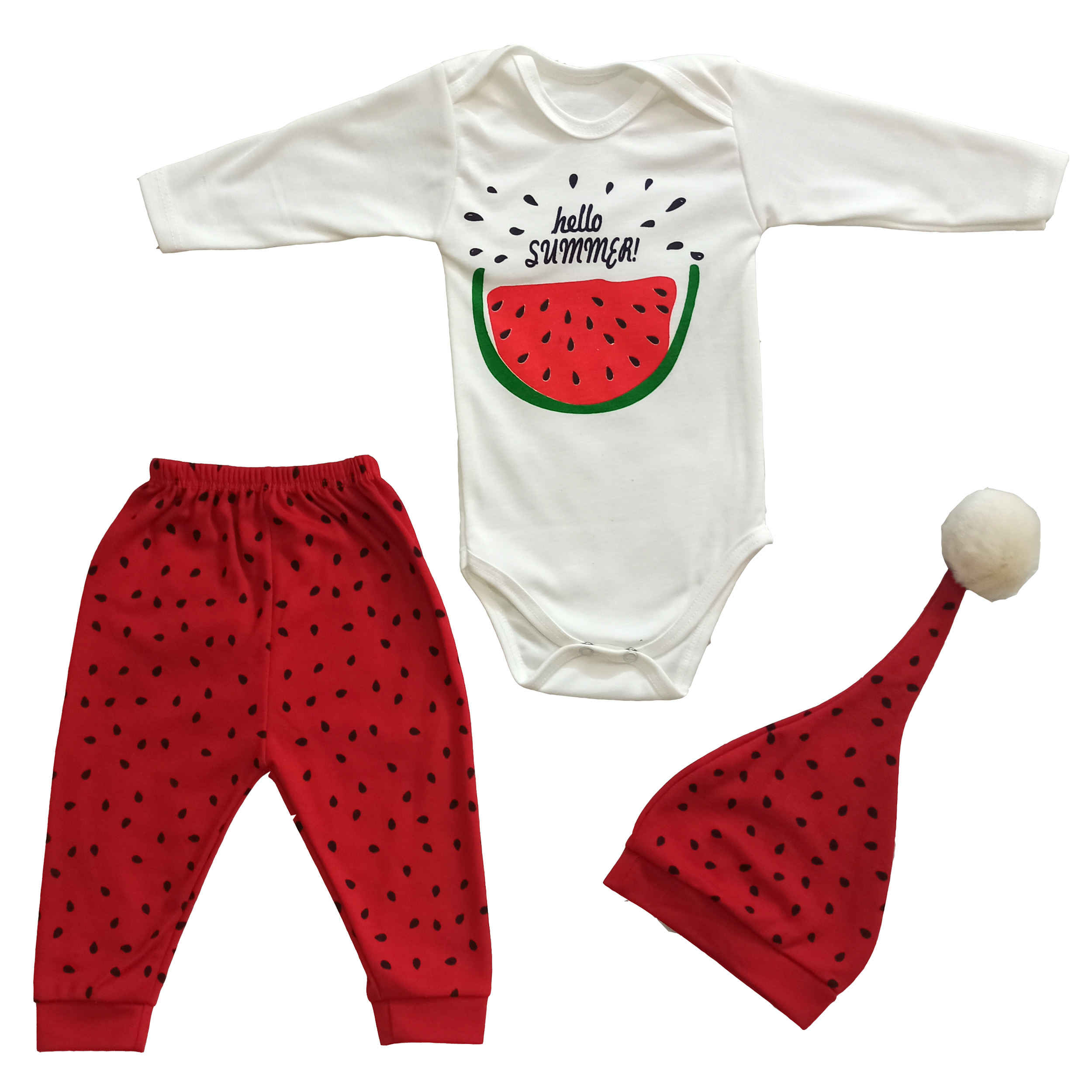 3-delige Yalda Babykledingset Model Blij Rood
