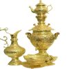 Perzische koperen samovar decoratieve houtskool theemaker Floral Motifs 4-Liter