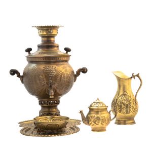 Perzische koperen samovar decoratieve houtskool theemaker 6-Liter