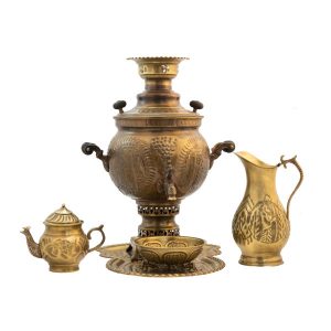 Perzische koperen samovar decoratieve houtskool theemaker 6-Liter