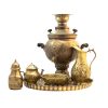 Perzische koperen samovar decoratieve houtskool theemaker Floral Motifs 6-Liter