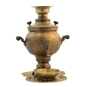 Perzische koperen samovar decoratieve houtskool theemaker Floral Motifs 6-Liter