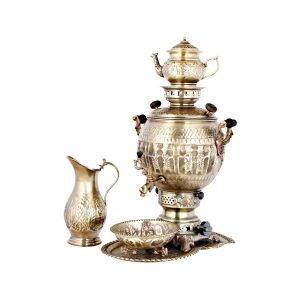 Persische Messing Gas Samovar Theemaker Traditioneel Design Achaemenidische Motieven 6-Liter