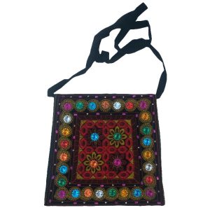 Zwarte Etnische Balochi Crossbody Tas