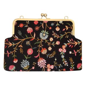 Geborduurde Clutch Handtas met Fijn Bloemmotief – Magnolia