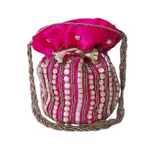 Geborduurde Bucket Handtas in Traditionele Mana Stijl
