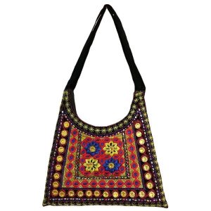 Etnische Suède Boho Schoudertas – Golzar I