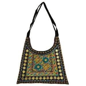 Etnische Suède Boho Schoudertas – Golzar II