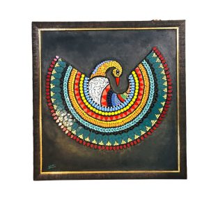 Decoratieve Perzische Ingelijste Keramische Tegel – Kleurrijke Feniks