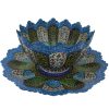 Decoratieve koperen kom & bord handbeschilderd met Perzisch Minakari-emaille Sun