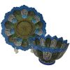 Decoratieve koperen kom & bord handbeschilderd met Perzisch Minakari-emaille Sun