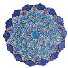 Decoratief koperen bord handbeschilderd met Perzisch Minakari-emaille Navy Blue