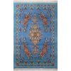 Handgeknoopt Perzisch Tabriz Nakhil Tapijt (Klassiek Bloemenmedaillon) - Blauwe Wol