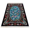 Handgeknoopt Perzisch Qom Behesht Tapijt (Elegant Bloemenpatroon) - Turquoise Korkwol
