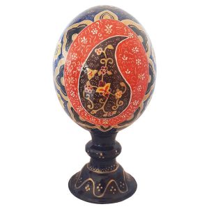 Perzisch Decoratief Handgeschilderd Struisvogelei – Rood