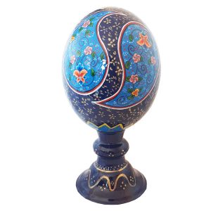 Perzisch Decoratief Handgeschilderd Struisvogelei – Marineblauw