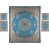 Perzisch Beddengoed Set – Oosterse Stijl Dubbel Formaat met Termeh Stof – Blauw Taban
