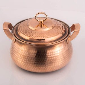 Iraanse Koperen Kookpan – Klassieke oosterse stijl (gehamerd), model Bina