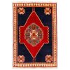 Handgeknoopt Perzisch Shiraz Rokh Tapijt (Qashqai Bloemenmedaillon) - Marineblauwe Wol