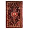 Handgeknoopt Perzisch Hamadan Black Lajack Tapijt (Tribaal Geometrisch Medaillon) - Zwarte Wol