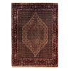 Handgeknoopt Perzisch Kurdistan Black Lozi Tapijt (Mahi Medaillon) - Bruine Wol