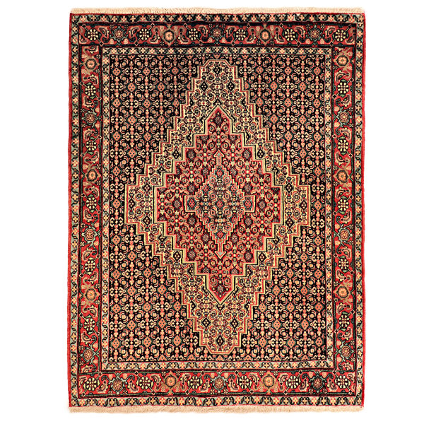 Handgeknoopt Perzisch Kurdistan Toranj Tapijt (Mahi / Herati Medaillon) – Bruine Wol