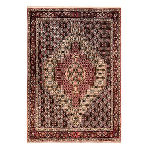 Handgeknoopt Perzisch Kurdistan Tapijt (Tribaal Mahi / Herati Medaillon) – Bruine Wol