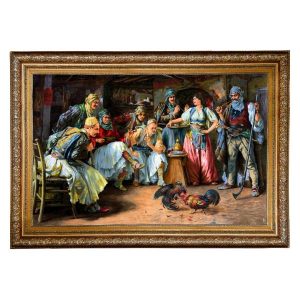 Handgeknoopte Perzische Picturale Tapis uit Tabriz Afbeeldend Bloemen