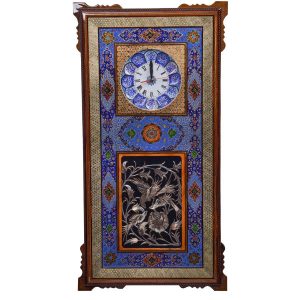 Handgemaakte Perzische Houten Wandklok – Inlegwerk Kunst, Venus