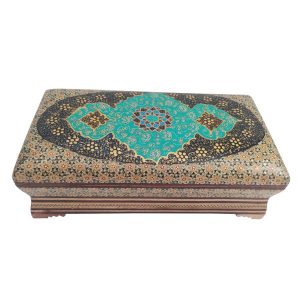 Handgemaakte Houten Sieradendoos met Perzisch Khatam Design – Kamani