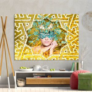 Perzische Wandkunst Canvas — Golden 320 — Luxe Kalligrafie