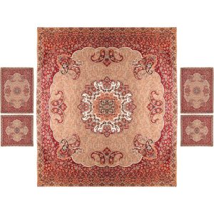 Perzisch Beddengoed Set – Oosterse Stijl Dubbel Formaat met Termeh Stof – Roze Laya