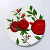Decoratief Keramisch Bord Handbeschilderde Granaatappel
