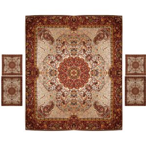 Perzisch Beddengoed Set – Oosterse Stijl Dubbel Formaat met Termeh Stof – Nahal