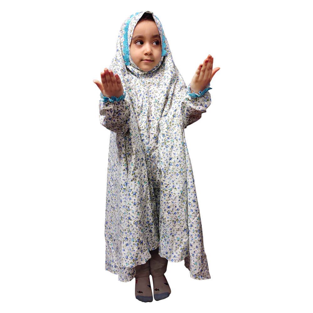 Islamitische Witte Namaz Chador voor Kinderen