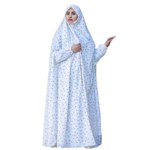 Islamitische Namaz Chador met Mouwen voor Vrouwen Ideaal voor Bidden – Paarse Bloemen
