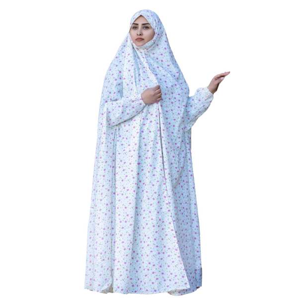 Islamitische Namaz Chador met Mouwen voor Vrouwen Ideaal voor Bidden – Paarse Bloemen
