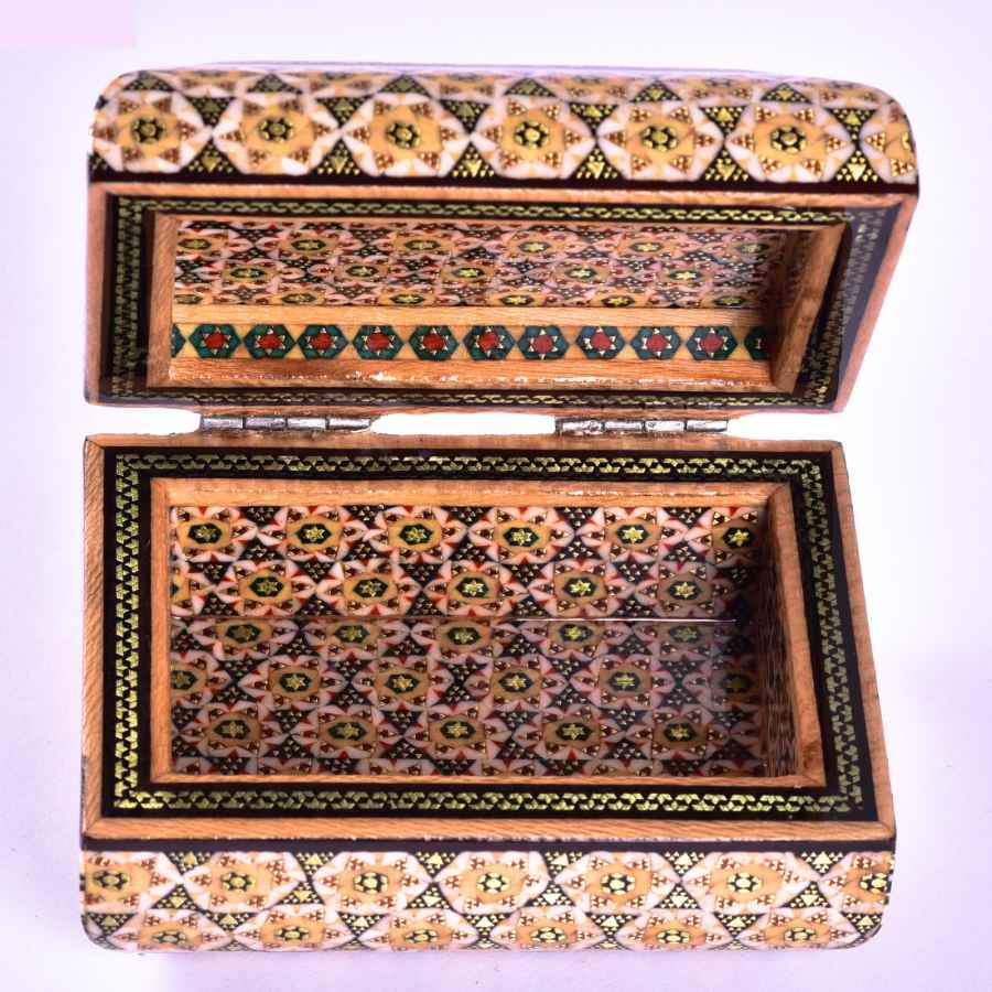 Handgemaakte Houten Sieradendoos met Perzisch Khatam Design – Majlesi