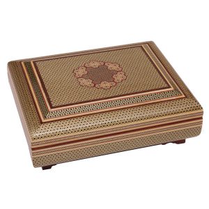 Handgemaakte Houten Sieradendoos met Perzisch Khatam Design – Goharan