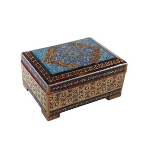 Handgemaakte Houten Sieradendoos met Perzisch Khatam Design – Royal