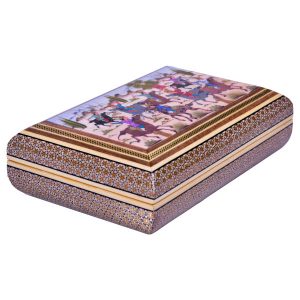 Handgemaakte Houten Sieradendoos met Perzisch Khatam Design – Shekar